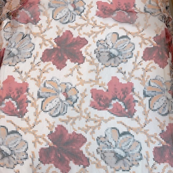 DRIES VAN NOTEN sheer floral silk tunic blouse size 42 M - Picture 6 of 7